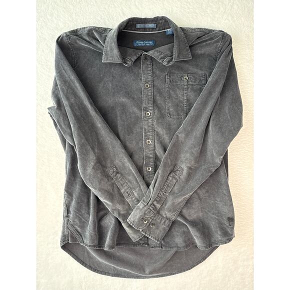 Tommy Bahama Coastline Cord Button Down Shacket Size Medium Black - Picture 1 of 7